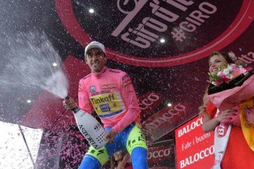 Alberto Contador quinta etapa del Giro de Italia Maglia Rosa